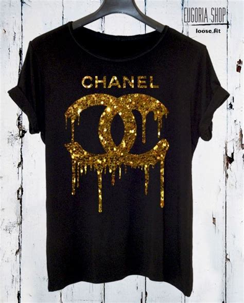 t shirt chanel uomo gold|Chanel tops.